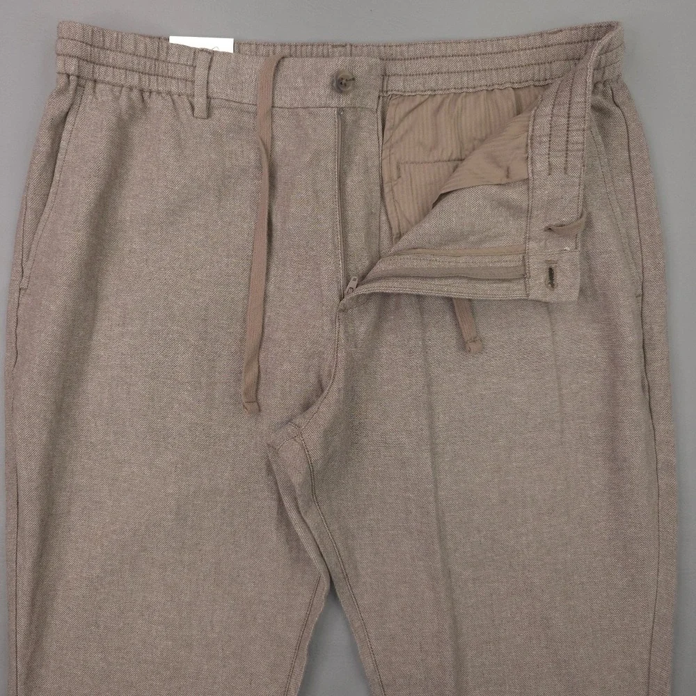 Banana Republic Pants Men 36x29 Brown Linen Cotton Athletic Tapered Chino Casual
